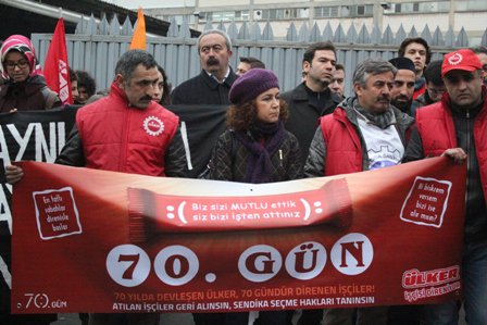 ulker iscisinden 70. gun eylemi