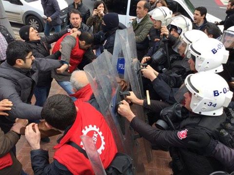 taşeron işçilere polis saldırdı 6 gözaltı 1