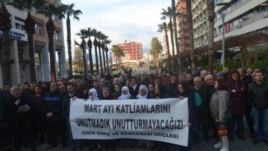 İzmir27de mart ayı katliamları protesto